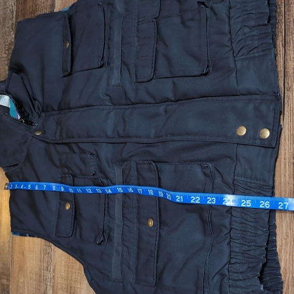 Vintage Timber Trail Flannel Fleece Lined Vest Size Large in Navy Blue - Picture 10 of 11